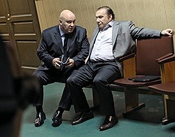 Член комитета Государственной думы России по безопасности Сергей Абельцев и генеральный директор "ИНТЕКО-Агро" Виктор Батурин 