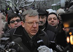Председатель Совета по развитию финансового рынка России Алексей Кудрин во время митинга оппозиции "За честные выборы", который прошел на проспекте Академика Сахарова 