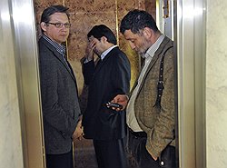 Слева направо: сопредседатель Партии народной свободы (ПАРНАС) Владимир Рыжков, заместитель мэра Москвы Александр Горбенко и журналист Сергей Пархоменко 