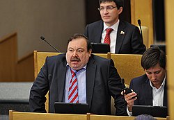 Член комитета Государственной думы (ГД) России по безопасности и противодействию коррупции Геннадий Гудков (слева) и член комитета ГД по физической культуре, спорту и делам молодежи Дмитрий Гудков (справа)