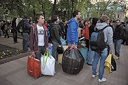 Разгон лагеря оппозиции на Чистопрудном бульваре 