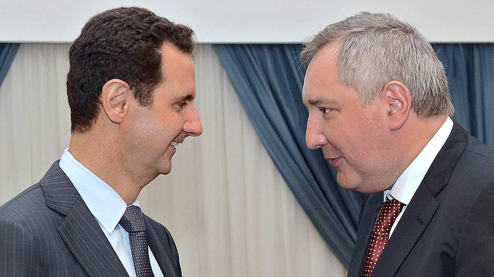 Вопрос о выделении правительству Башара Асада (слева) госкредита в $1 млрд будет решен с учетом позиции вице-премьера РФ Дмитрия Рогозина (справа)