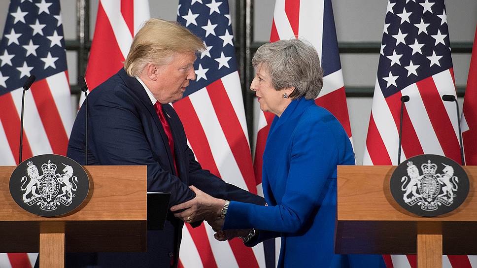 Президент США Дональд Трамп и премьер-министр Великобритании Тереза Мэй 