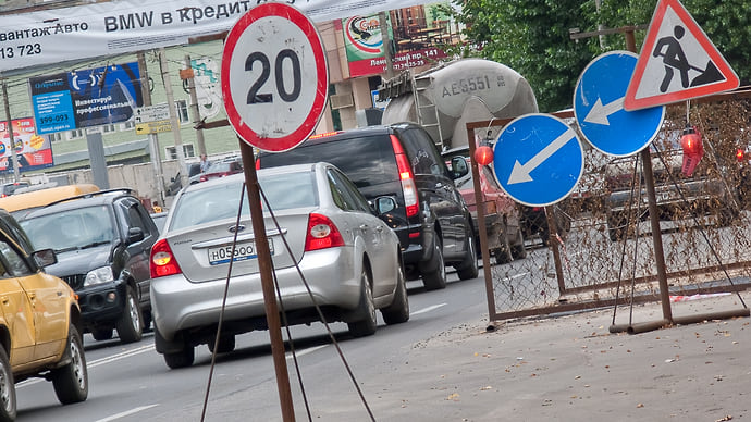 В дорожное движение внесли немного экспромта