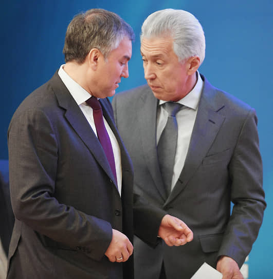 Председатель ГД России Вячеслав Володин (слева) и заместитель председателя ГД России Владимир Васильев 