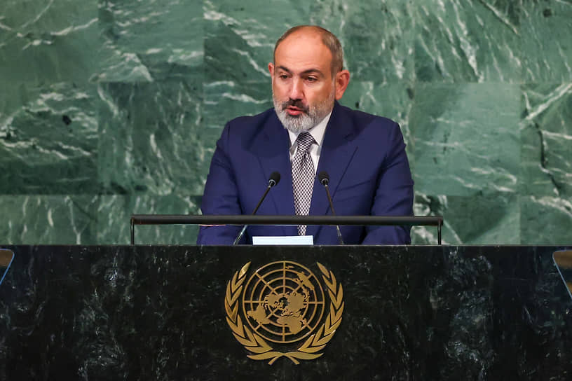 Премьер-министр Армении Никол Пашинян выступает на 77-й сессии Генассамблеи ООН 