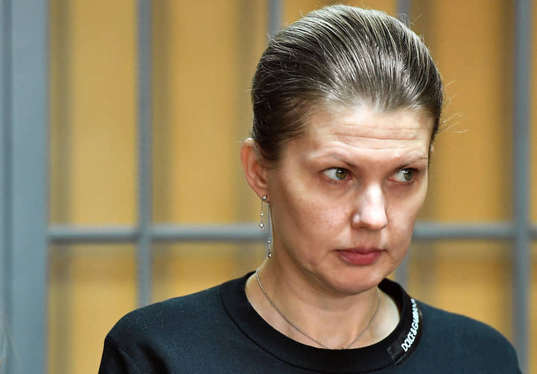 Экс-замминистра просвещения России Марина Ракова  в суде (март 2023 года) 