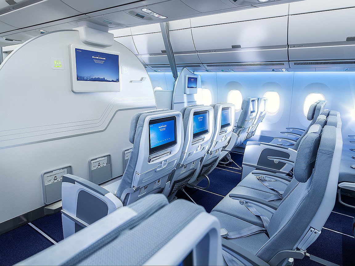 Эконом-класс в самолете Airbus A350 XWB