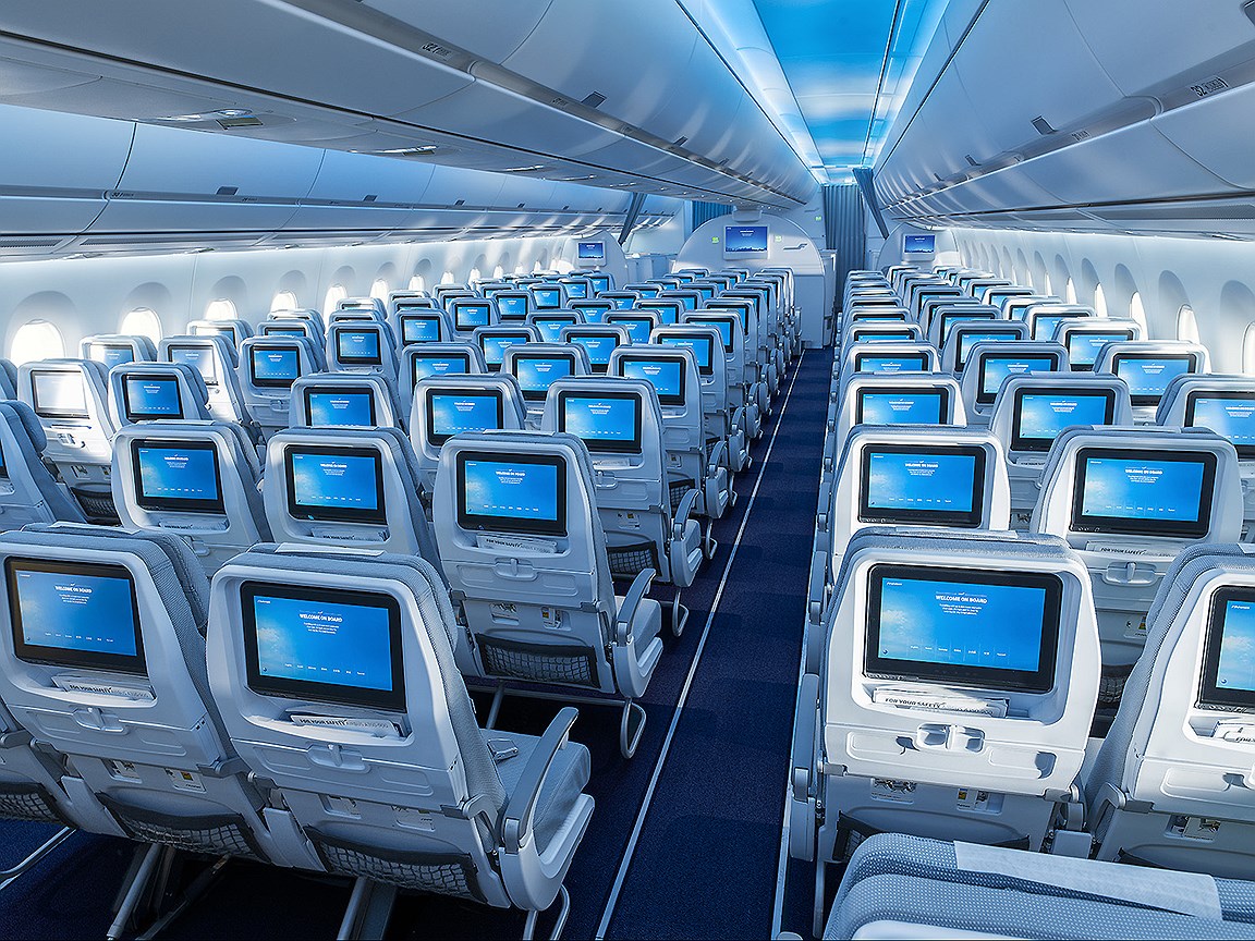 Эконом-класс в самолете Airbus A350 XWB