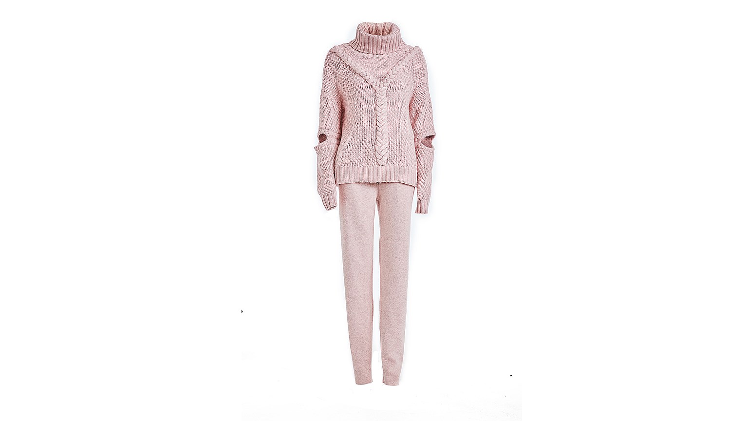 Ina Vokich, костюм с вырезами на локтях из смеси итальянского кашемира, шерсти и ангоры, 13 800 руб, www.inavokich.ru
