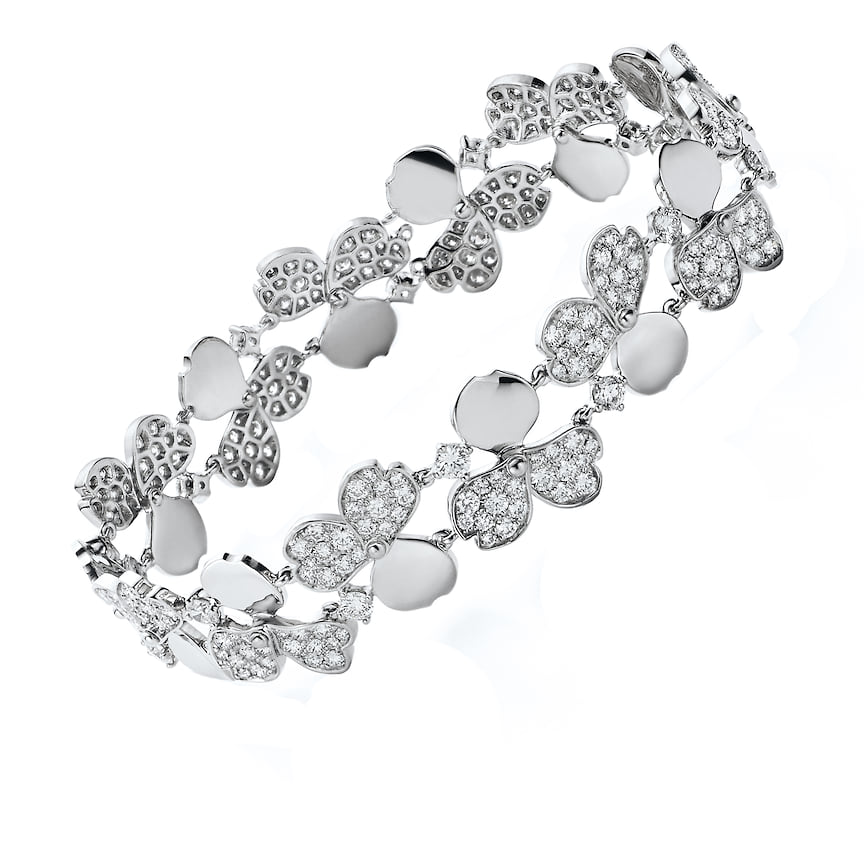 Tiffany & Co., браслет Paper Flowers, белое золото, бриллианты