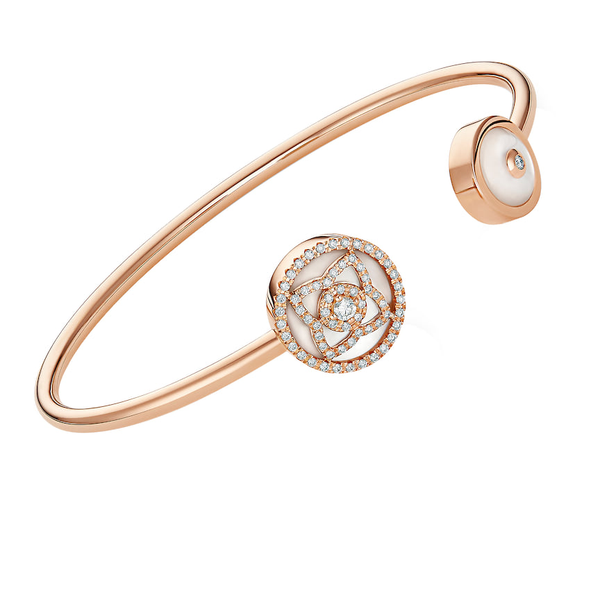 De Beers, браслет Enchanted Lotus, розовое золото, перламутр, бриллианты