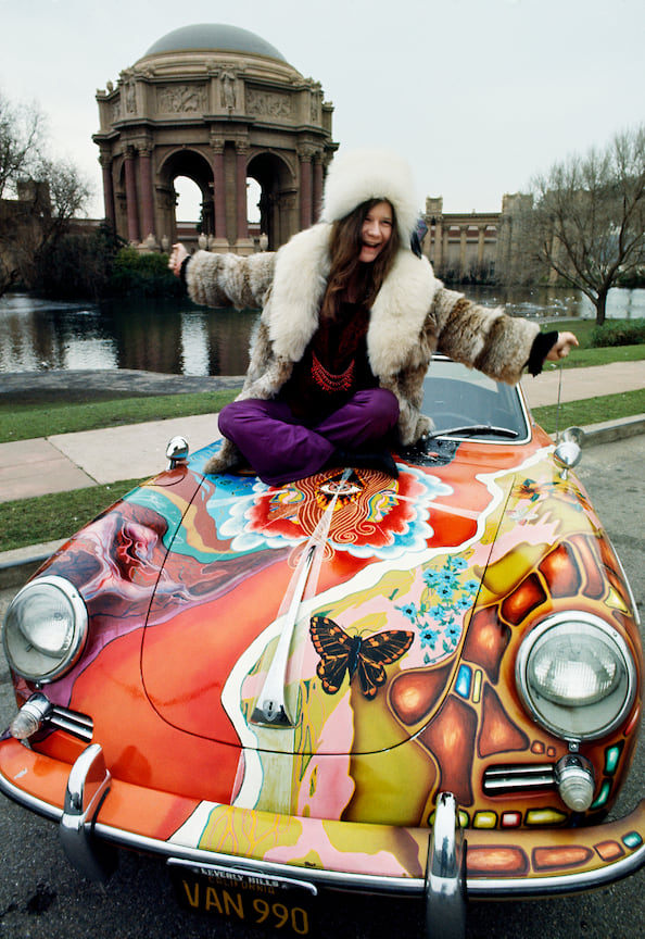 Дженис Джоплин на своем психоделическом Porsche, Сан-Франциско, 1968 г. 