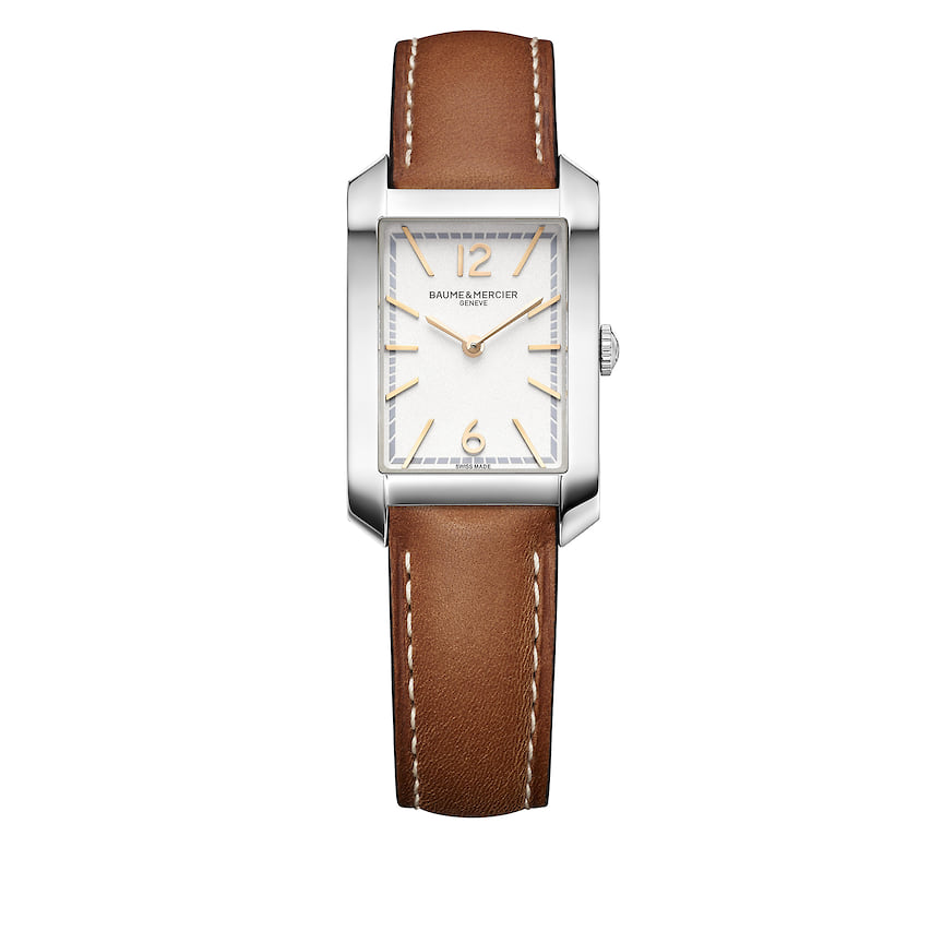 Baume & Mercier, часы Hampton, 35 x 22 мм, сталь, кварцевый механизм, сменный браслет