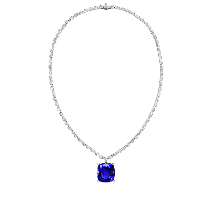 Tiffany & Co., колье, платина, танзанит (35 карат), бриллианты
