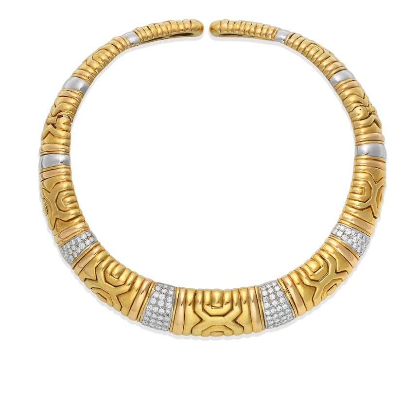 Лот 26 на аукционе Bonhams London Jewels. Колье из золота с бриллиантами. Собственность актрисы Джоан Коллинз. Эстимейт: £4 - 6 тыс. (410 - 610 тыс. рублей)