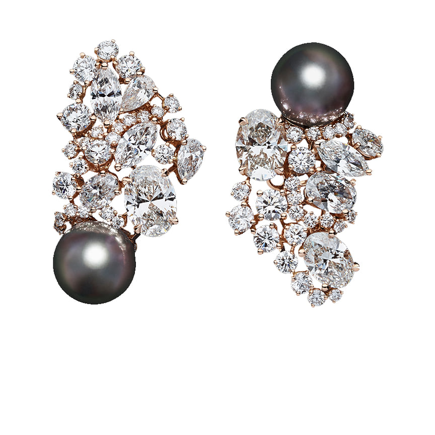 Dior Joaillerie, серьги Tie & Dior, розовое золото, жемчуг, бриллианты