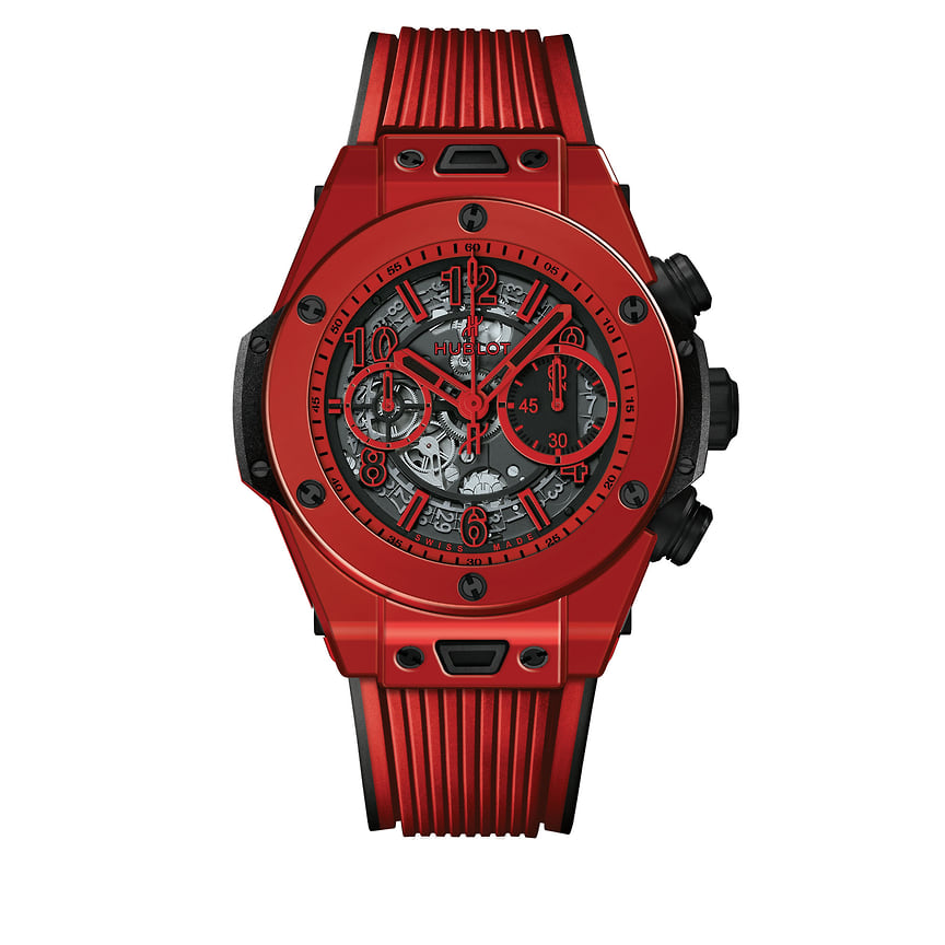 Hublot, часы Big Bang Unico Red Magic, 45 мм, керамика, механизм с автоматическим подзаводом 