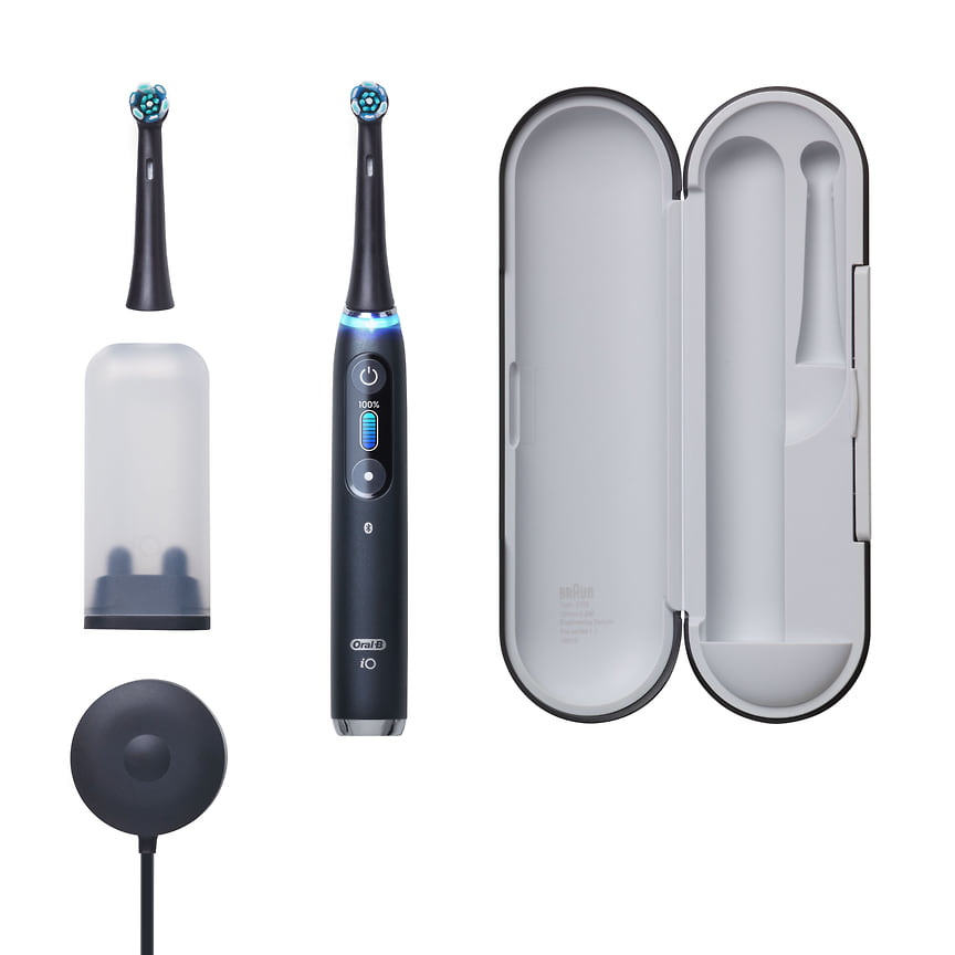 Oral-B, зубная щетка iO с интерактивным цветным дисплеем, визуальным таймером и интеллектуальным датчиком давления. 