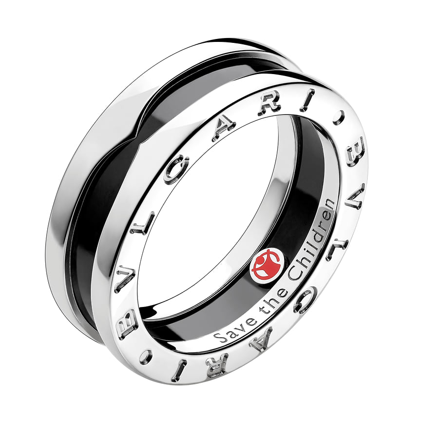 Кольцо Bvlgari, серебро, керамика 