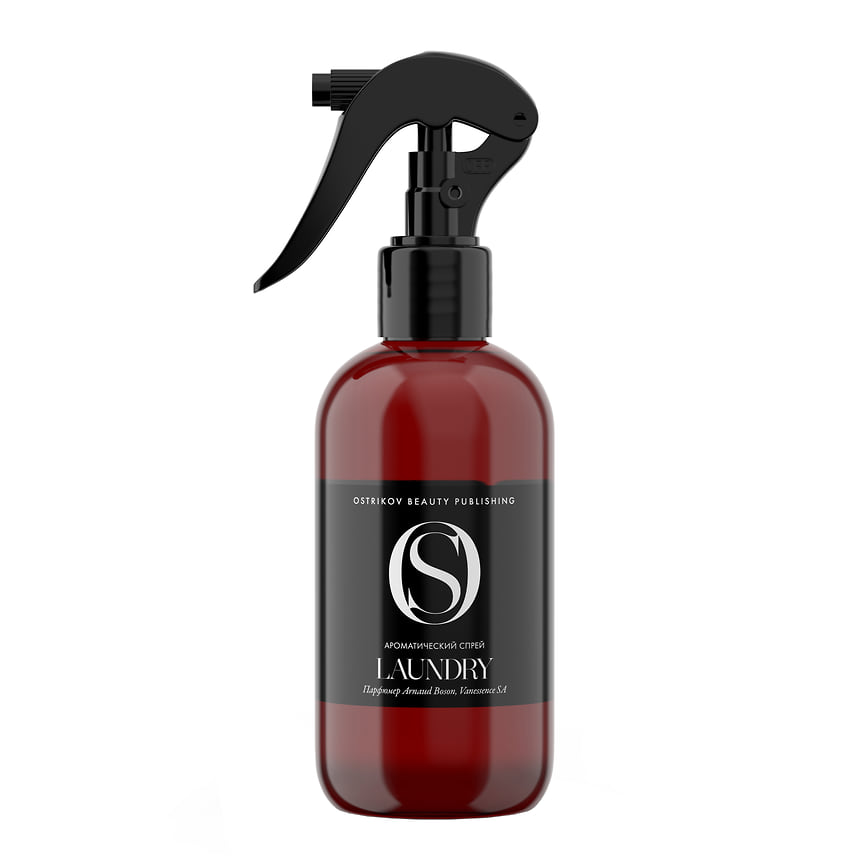 Osrtikov Beauty Publishing, ароматический спрей для белья Laundry. Не содержит спирта, пахнет мускусом, мятой, стиральным порошком, зеленым яблоком 