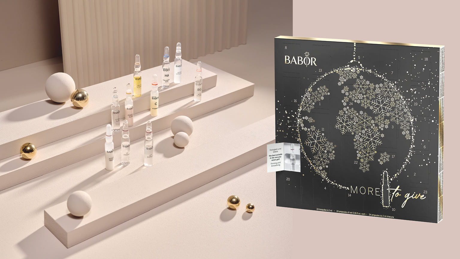Babor, рождественский календарь Advent Calendar 2022. В него входит 24 ампулы для красоты и сияния кожи. Цена: 7 310 руб.