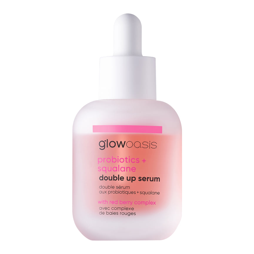Glowoasis, антивозрастная сыворотка Probiotics + Squalane Double Up Serum. Состав: сквалан, комплекс красных ягод, ниацинамид. 