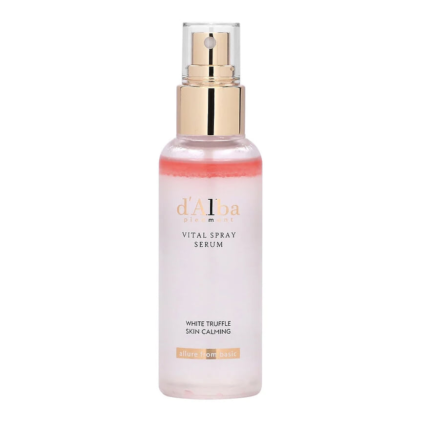 D'Alba, успокаивающая спрей-сыворотка для лица White Truffle Vital Spray Serum: увлажняет, питает кожу, выравнивая ее тон. В составе: итальянский белый трюфель, экстракт сакуры