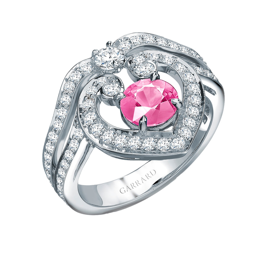Garrard, белое золото, сапфир, бриллианты 