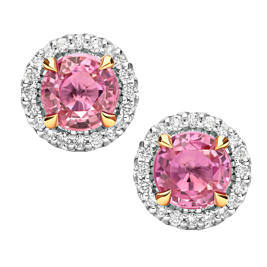 Parure Atelier, серьги, белое и розовое золото, сапфиры, бриллианты 