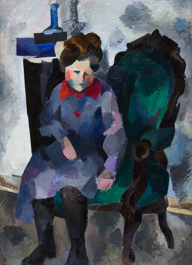 Роберт Фальк (атрибуция Ольги Горнунг). Девочка в кресле. 1919-1920. Екатеринбургский музей изобразительных искусств 