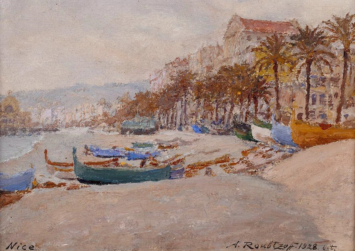 Александр Рубцов, «Пляж в Ницце». 1928. Из коллекции Меди Дусс 