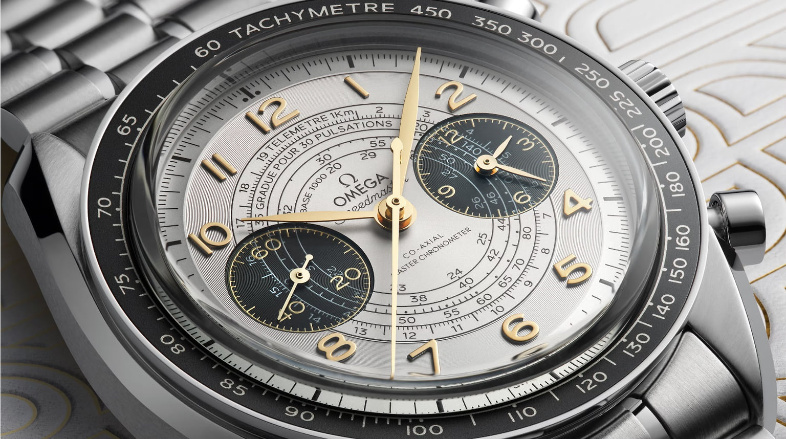 Часы Speedmaster Chronoscope, 43 мм, нержавеющая сталь 