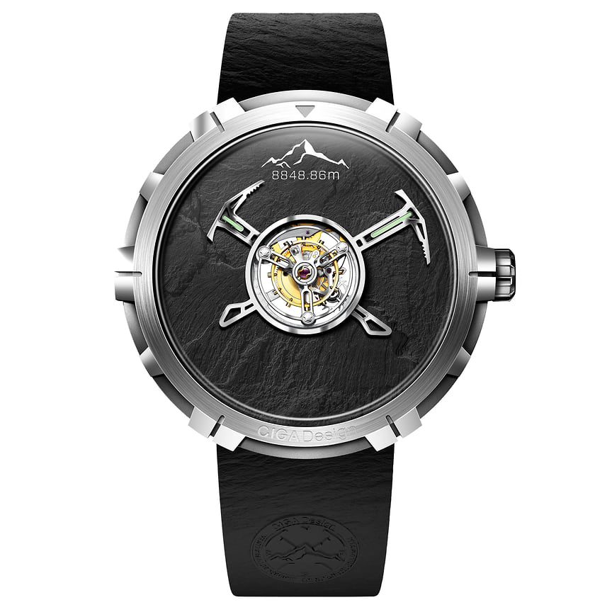 Ciga Design Mount Everest (КНР), корпус 45 мм из титана, механизм с ручным заводом и центральным турбийоном, номинация «Малая стрелка», 3,5 тыс. 