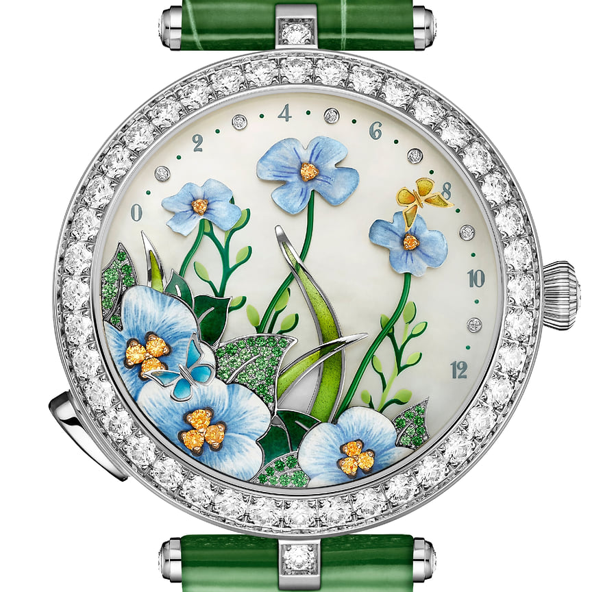 Номинация «Сложные женские часы»: Van Cleef & Arpels Lady Arpels Brise d’Ete, автоматический механизм, корпус из белого золота, бриллианты, CHF 169 тыс.