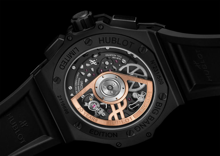 Внутренняя сторона часов Hublot Big Bang 20th Anniversary All Black Edition