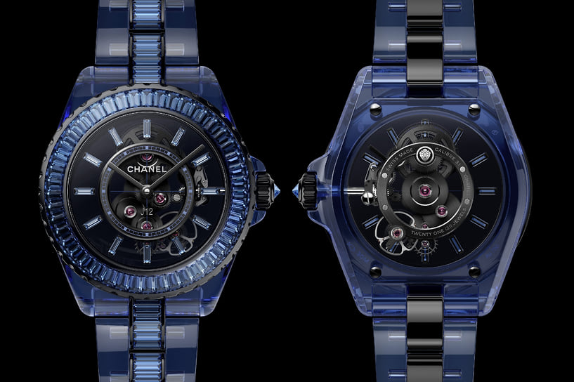 Часы Chanel J12 Bleu X-RAY из сапфирового стекла
