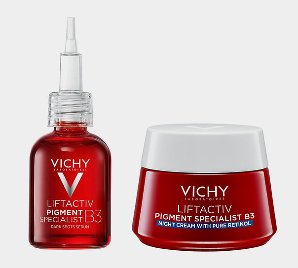 Vichy, сыворотка и крем от пигментации и морщин линии Lifractiv Pigment 