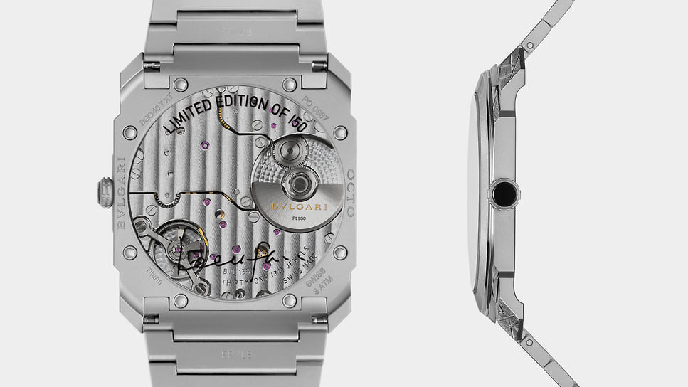 Внутренняя сторона часов Bvlgari Octo Finissimo Lee Ufan Х Bvlgari 
