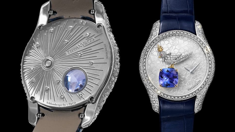 Tiffany & Co. Bird on a Rock Legacy Tanzanite (номинация «Женские часы»): кварцевый механизм; корпус 36 мм — белое золото, бриллианты; цена — 120 тыс.