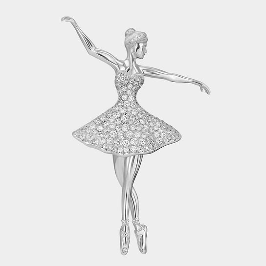 Брошь-балерина Classic, белое золото, бриллианты, Mercury, 3 380 000 руб.