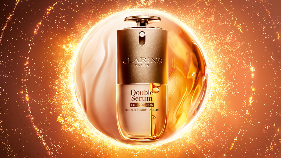 Clarins, двухфазный антивозрастной тональный крем для сияния и ухода за кожей Clarins Double Serum Foundation 