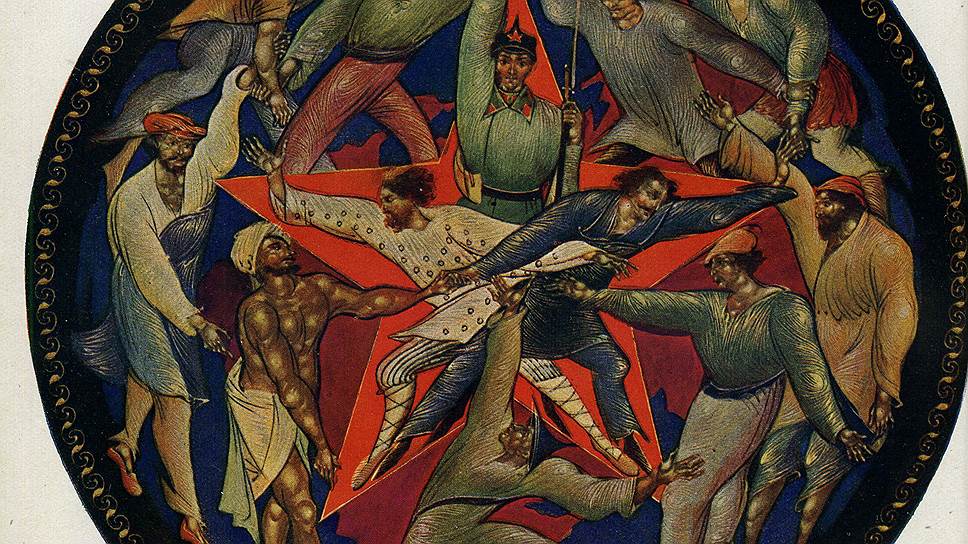 "Третий интернационал" в исполнении бывшего иконописца И. И. Голикова не менее динамичен, чем созданный несколькими годами раньше памятник Третьему интернационалу В. Татлина, более известный как башня Татлина  