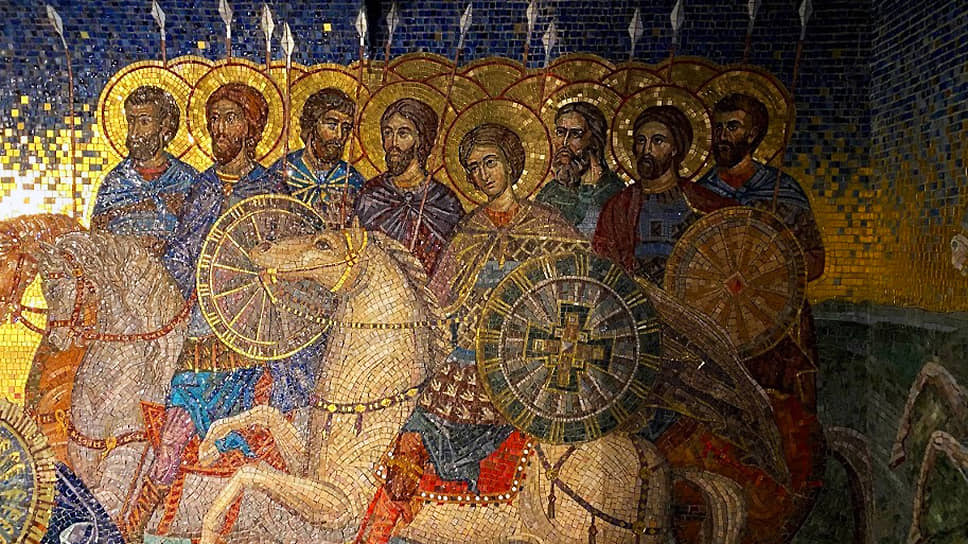Святые воины. Мозаика на спуске в Нижний храм» 