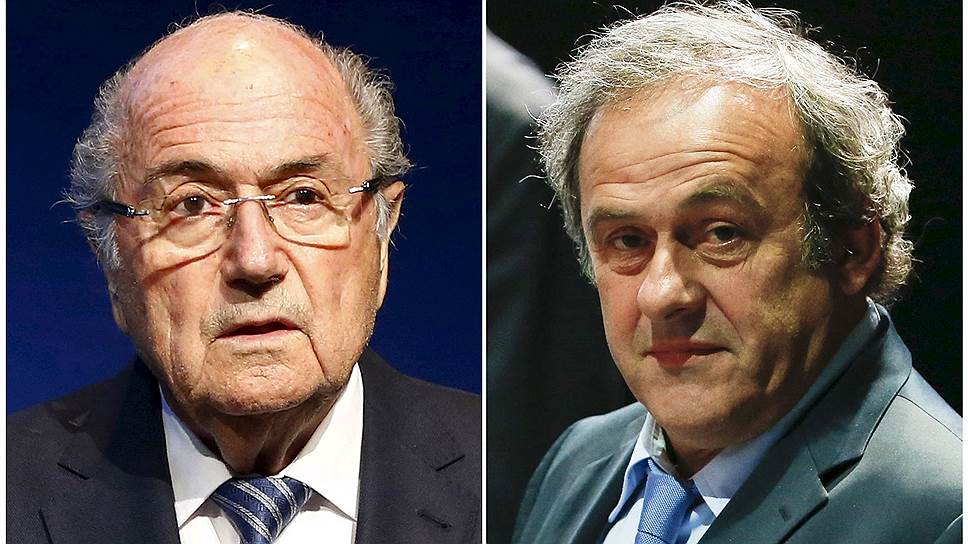 Бывший президент FIFA Зепп Блаттер (слева) и президент UEFA Мишель Платини (справа) 