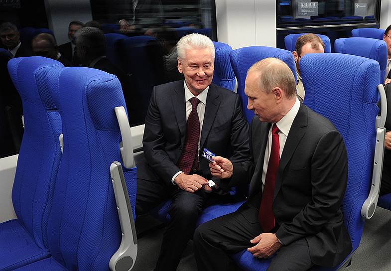 Мэр Москвы Сергей Собянин и президент России Владимир Путин 