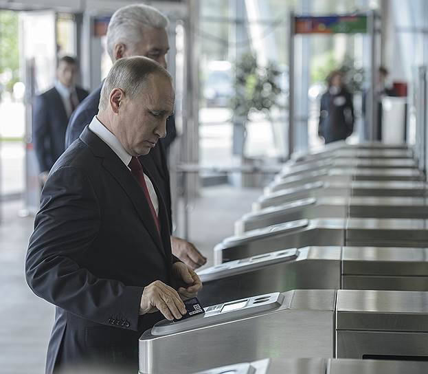 Президент России Владимир Путин и мэр Москвы Сергей Собянин 