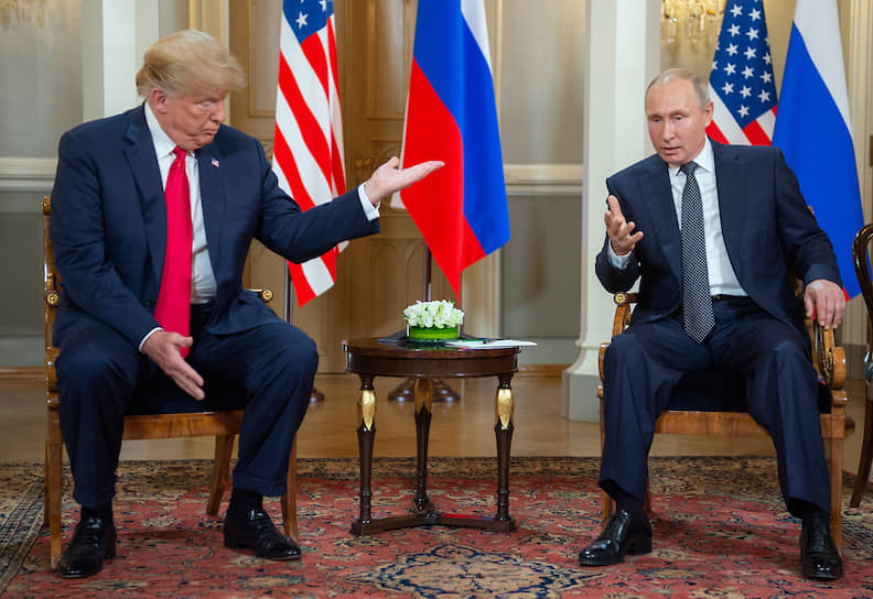 Президент США Дональд Трамп (слева) и президент России Владимир Путин 