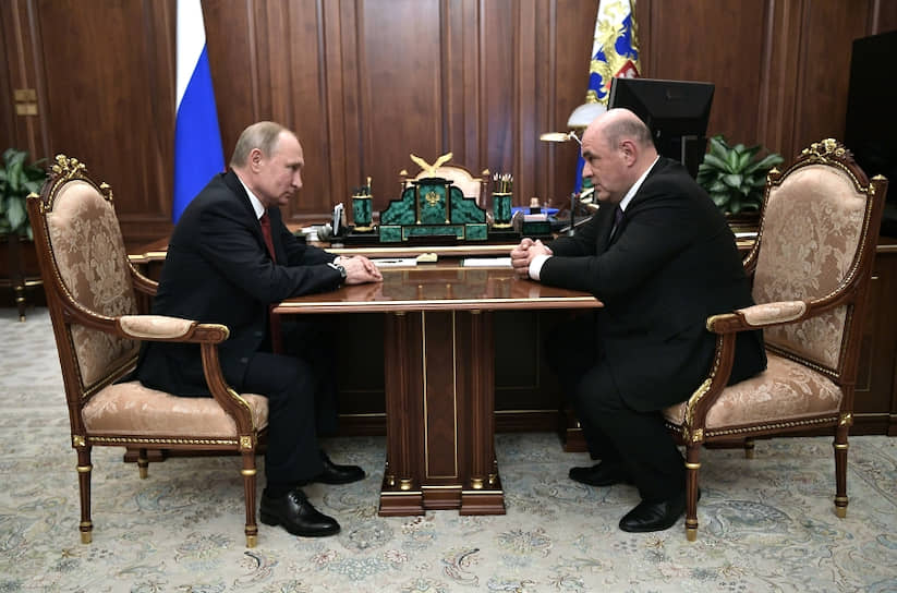 Владимир Путин и Михаил Мишустин 15 января 2020 года 