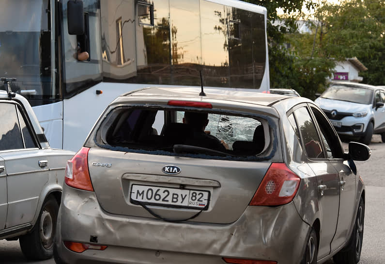 Пострадавший автомобиль в Новофедоровке
